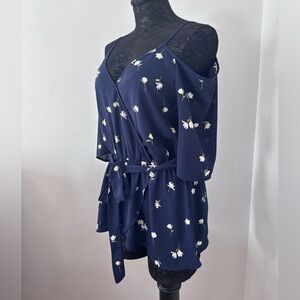 Sienna sky short sleeve floral blouse